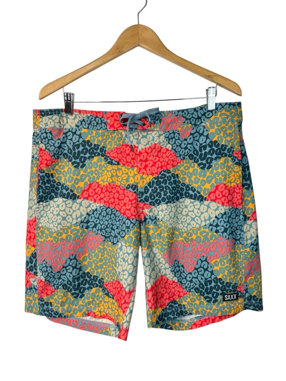 SAXX Betawave Boardshorts Cheeta Printed Swim Trunks Quick Dry Beach Size 36